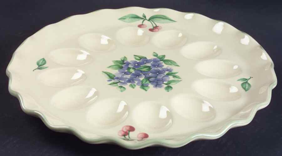 Garden Party (Garden Impressions) Fluted Deviled Egg Plate by Pfaltzgraff-1