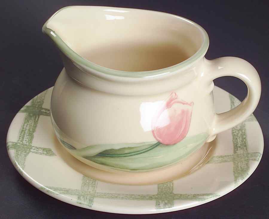 Garden Party (Garden Impressions) Gravy Boat & Underplate by Pfaltzgraff-1