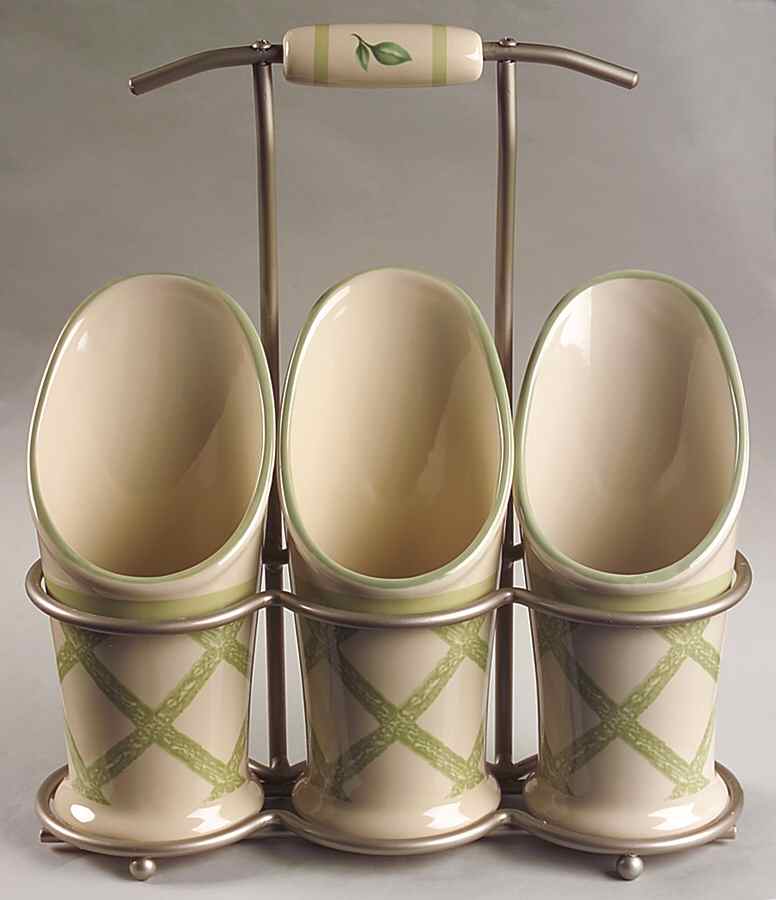 Garden Party (Garden Impressions) Flatware Caddy-3 Holders & Metal Caddy by Pfaltzgraff-1