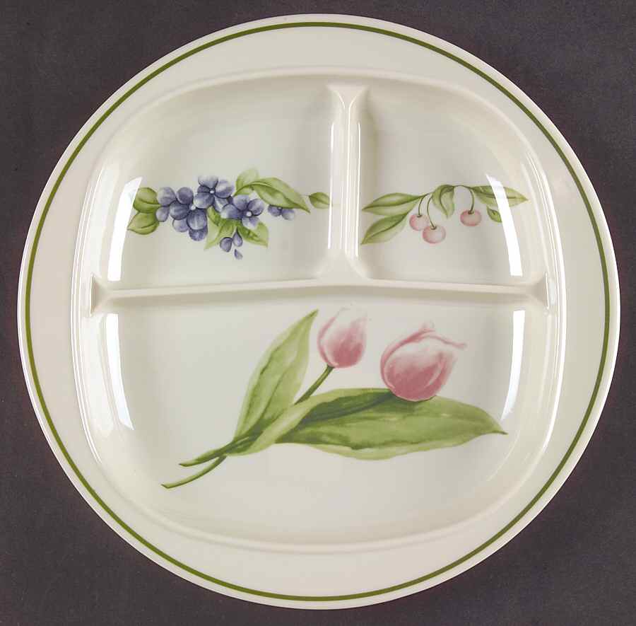 Garden Party (Garden Impressions) Melamine Adult Divided Plate by Pfaltzgraff-1