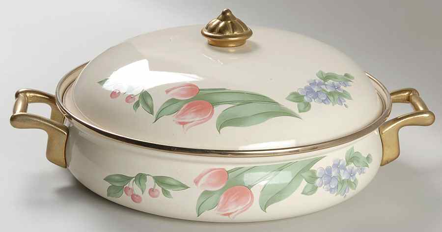 Garden Party (Garden Impressions) 2.5 Quart Metal Round Covered Casserole by Pfaltzgraff-1