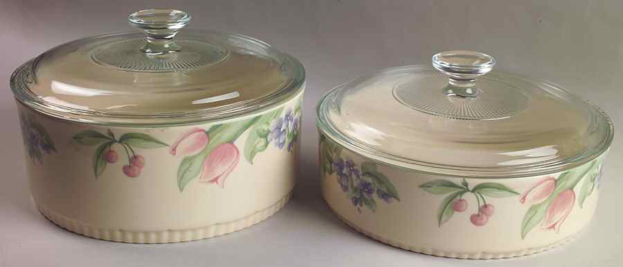 Garden Party (Garden Impressions) 4-Piece Bakeware Set (2 Bakers with Lids) by Pfaltzgraff-1