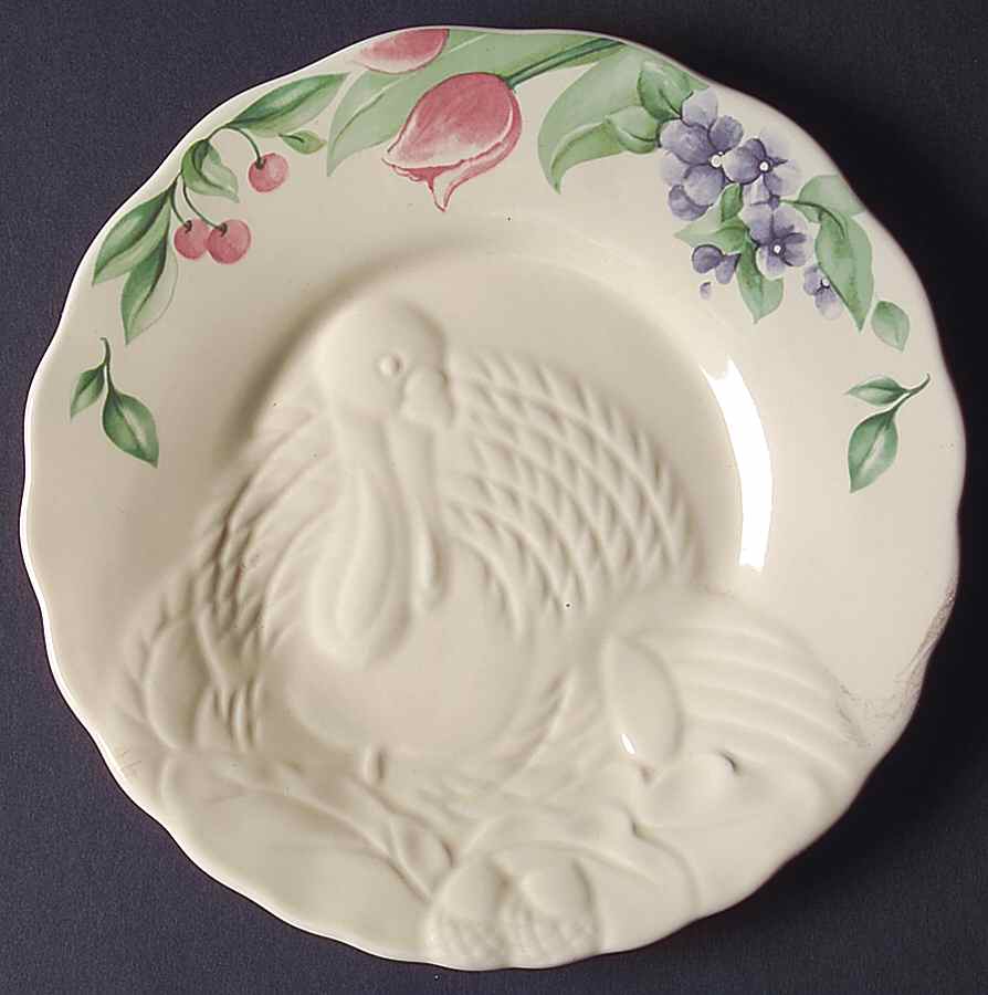Garden Party (Garden Impressions) Turkey Embossed Buffet Plate by Pfaltzgraff-1
