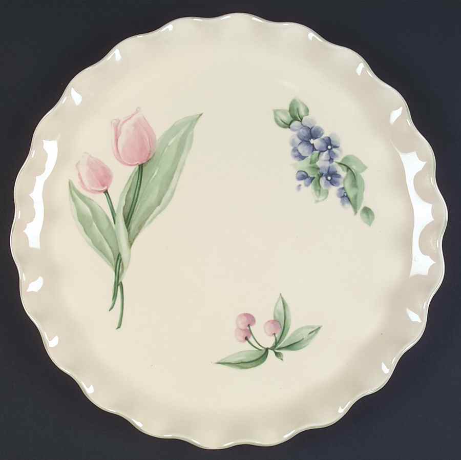 Garden Party (Garden Impressions) Fluted Cake Plate by Pfaltzgraff-1