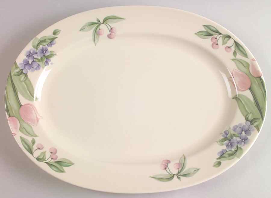 Garden Party (Garden Impressions) 14" Oval Serving Platter by Pfaltzgraff-1