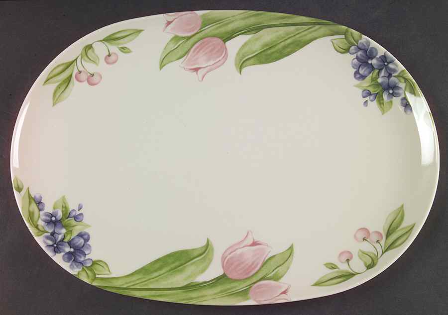 Garden Party (Garden Impressions) 15" Melamine Oval Serving Platter by Pfaltzgraff-1