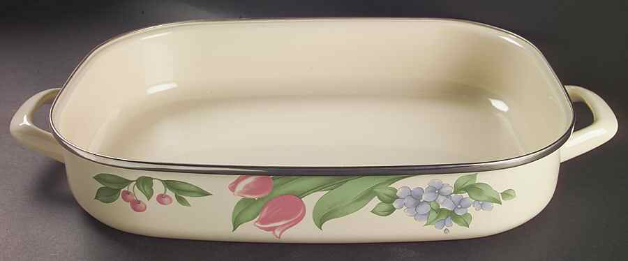 Garden Party (Garden Impressions) 16" Metal Rectangular Roaster by Pfaltzgraff-1