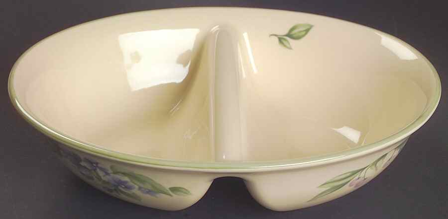 Garden Party (Garden Impressions) 12" Oval Divided Vegetable Bowl by Pfaltzgraff-1