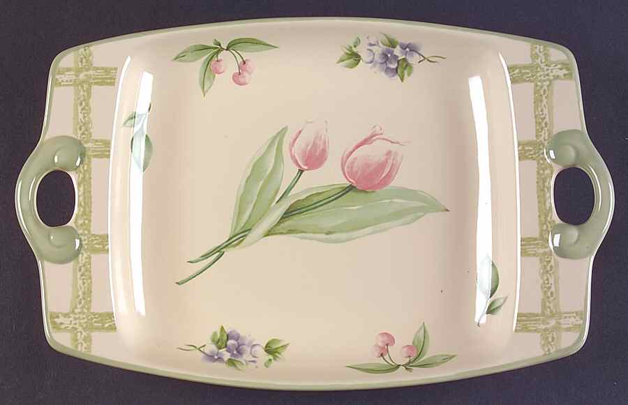 Garden Party (Garden Impressions) 12" Rectangular Serving Platter by Pfaltzgraff-1