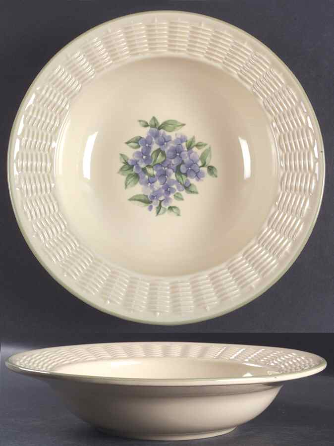 Garden Party (Garden Impressions) Large Bowl with Wicker Trim by Pfaltzgraff-1