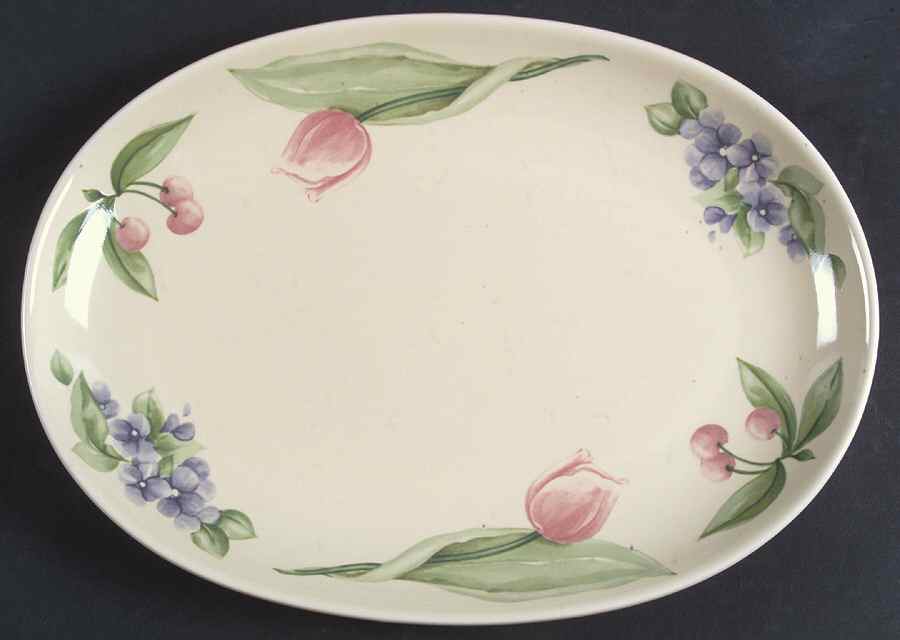 Garden Party (Garden Impressions) 12" Oval Steak Platter by Pfaltzgraff-1