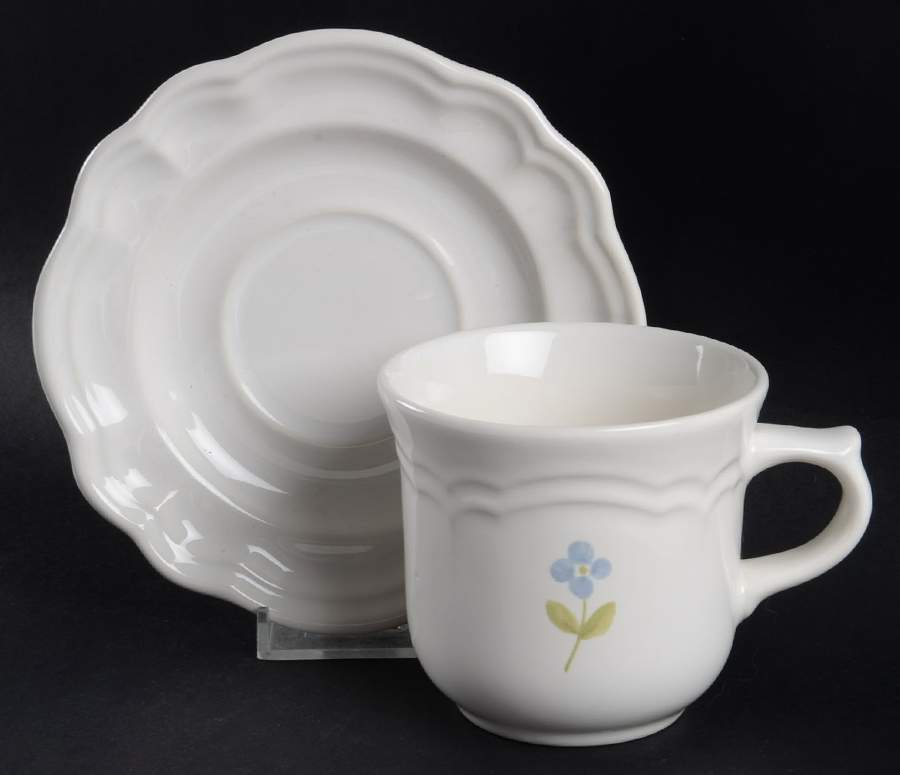 Garland Flat Cup & Saucer Set by Pfaltzgraff-1