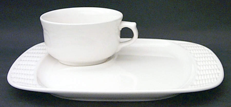Gazebo White Snack Plate & Cup Set by Pfaltzgraff-1