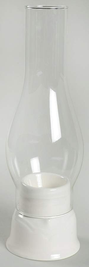 Gazebo White Hurricane Lamp & Globe by Pfaltzgraff-1