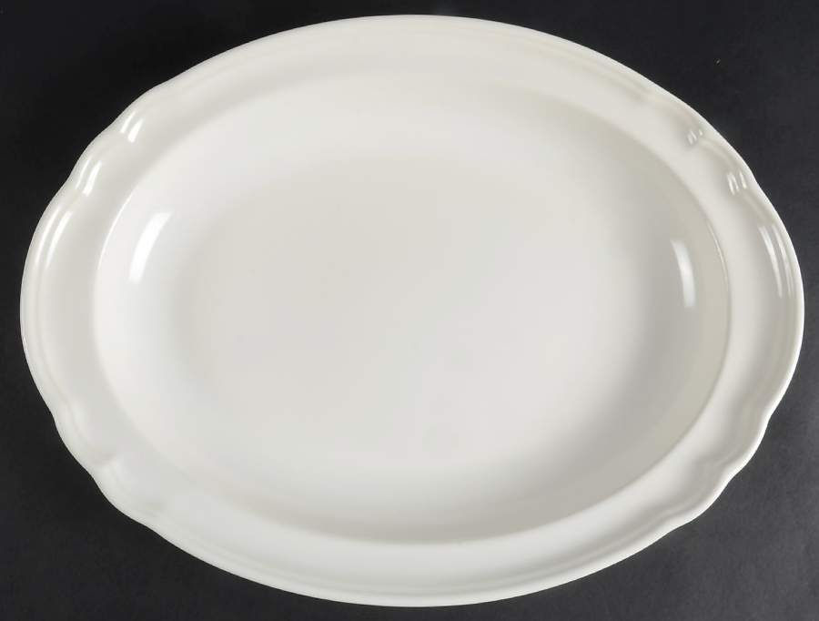 Gazebo White 14" Deep Oval Serving Platter by Pfaltzgraff-1