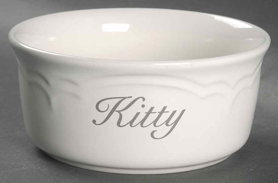 Gazebo White Kitty Pet Bowl by Pfaltzgraff-1