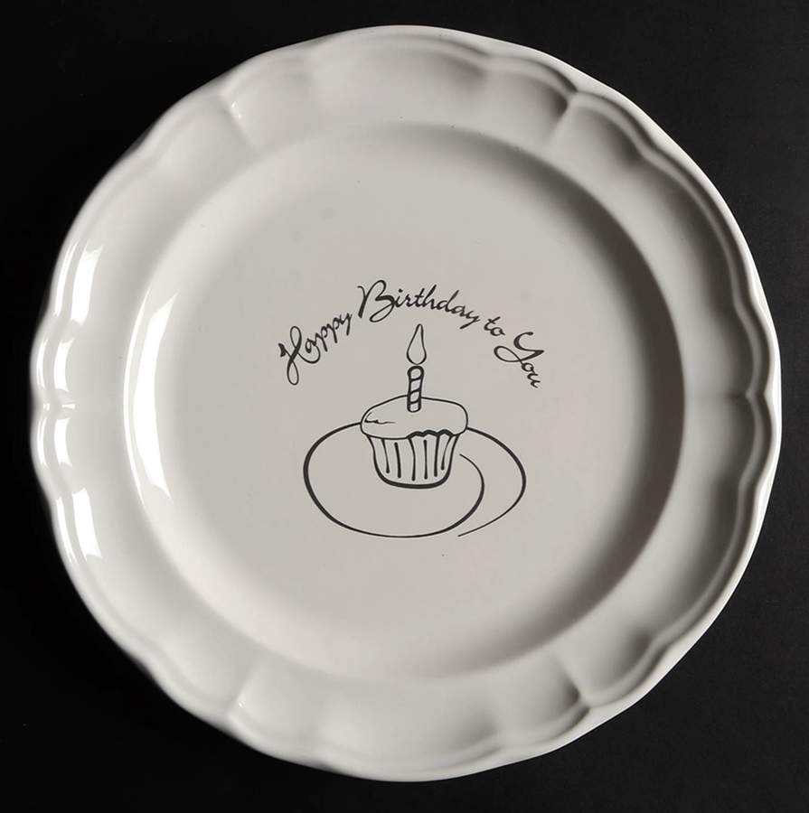 Gazebo White Happy Birthday Cake Plate by Pfaltzgraff-1