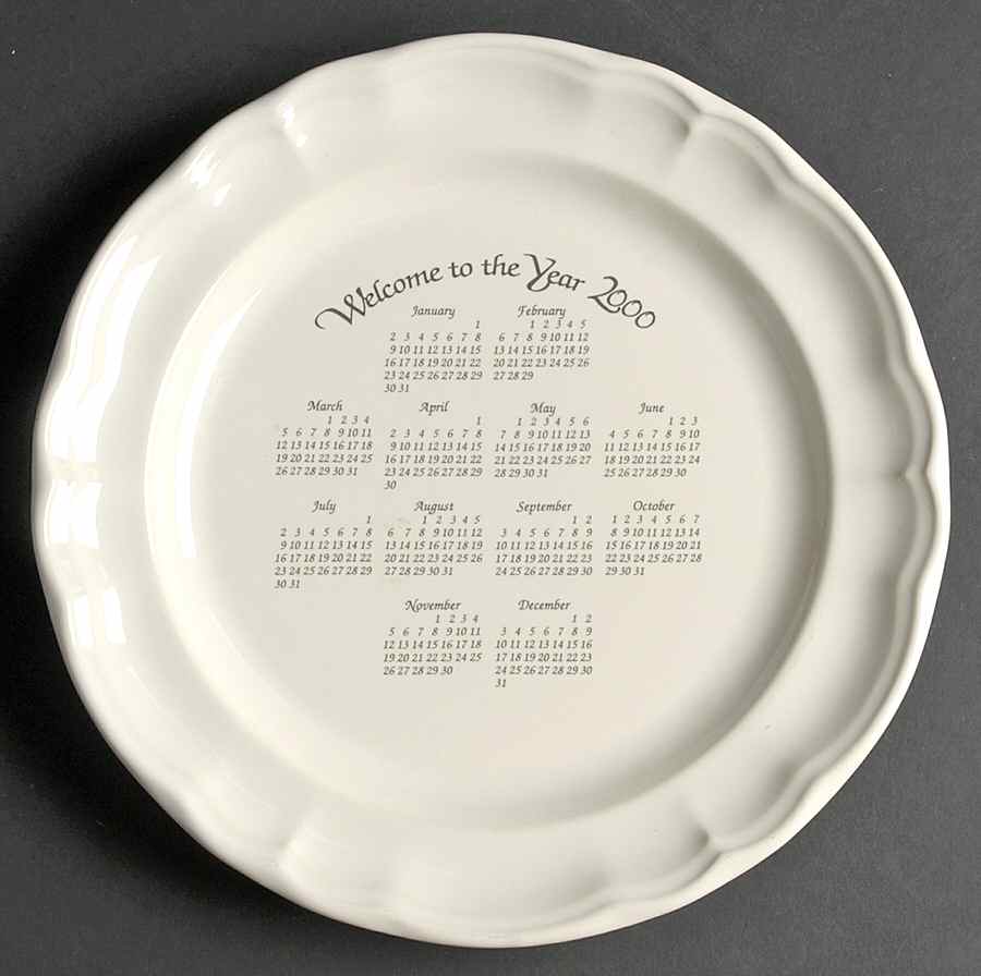 Gazebo White "2000" Calendar Plate by Pfaltzgraff-1