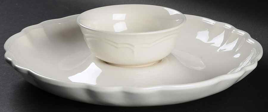 Gazebo White (2 Piece) Chip & Dip Set by Pfaltzgraff-1