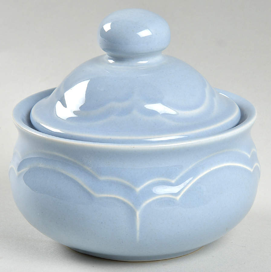 Gazebo Blue Sugar Bowl & Lid by Pfaltzgraff-1