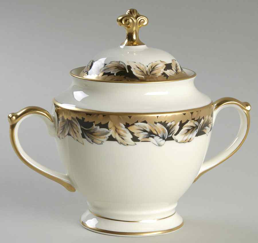 Golden Echo Sugar Bowl & Lid by Pfaltzgraff-1