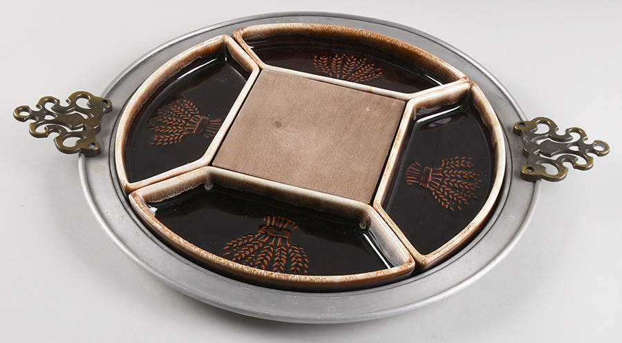 Gourmet Brown 6-Piece Relish (Tray & 5 Inserts) by Pfaltzgraff-1