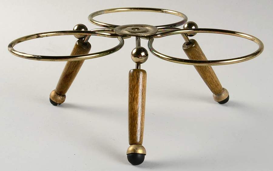 Gourmet Brown Metal/Wood Stand for Jam/Relish Server by Pfaltzgraff-1