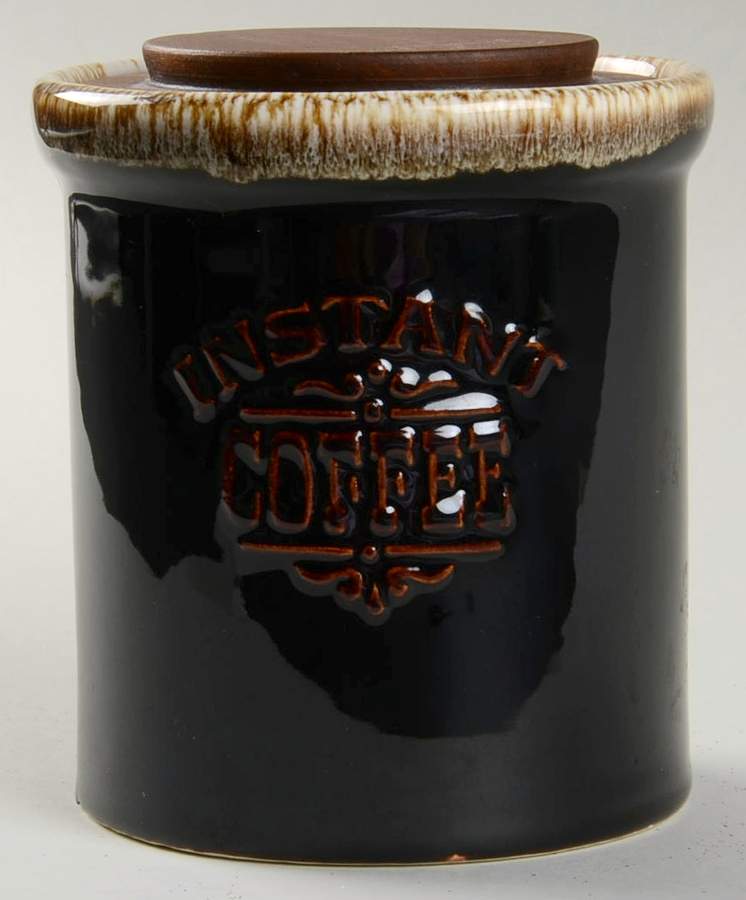 Gourmet Brown Instant Coffee Crock & Lid by Pfaltzgraff-1