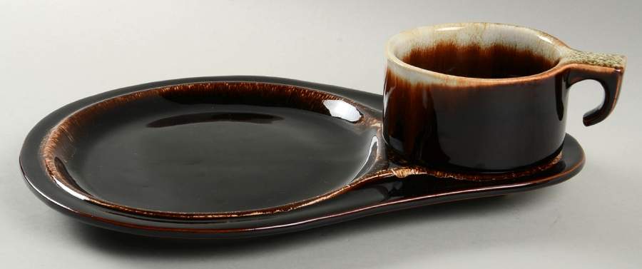 Gourmet Brown Snack Plate & Cup Set by Pfaltzgraff-1