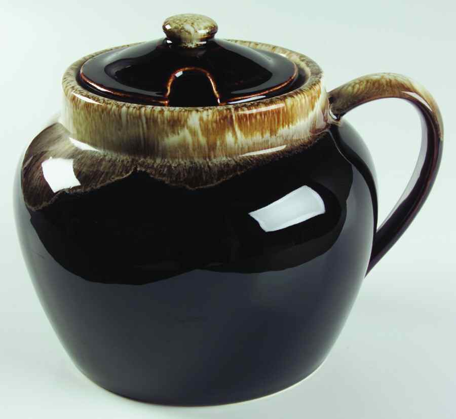 Gourmet Brown Tureen Beanpot & Notched Lid by Pfaltzgraff-1