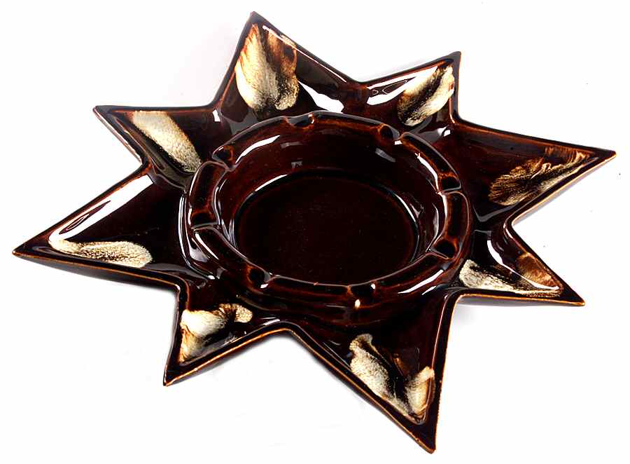 Gourmet Brown 13" Triangular Ashtray by Pfaltzgraff-1