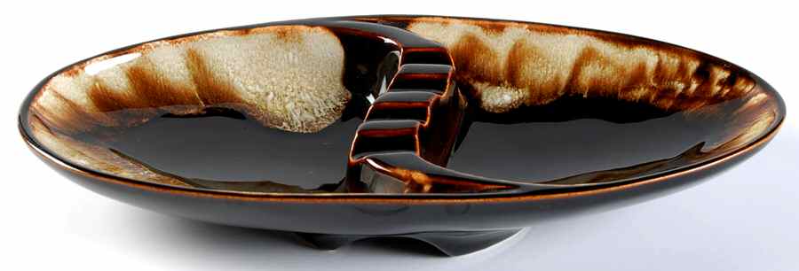 Gourmet Brown Oval Ashtray by Pfaltzgraff-1