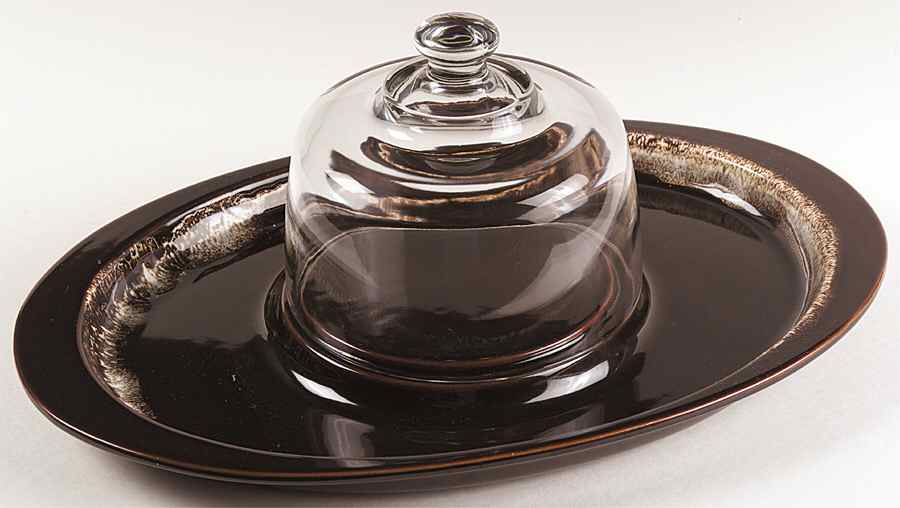 Gourmet Brown Cheese and Cracker Set with Dome by Pfaltzgraff-1