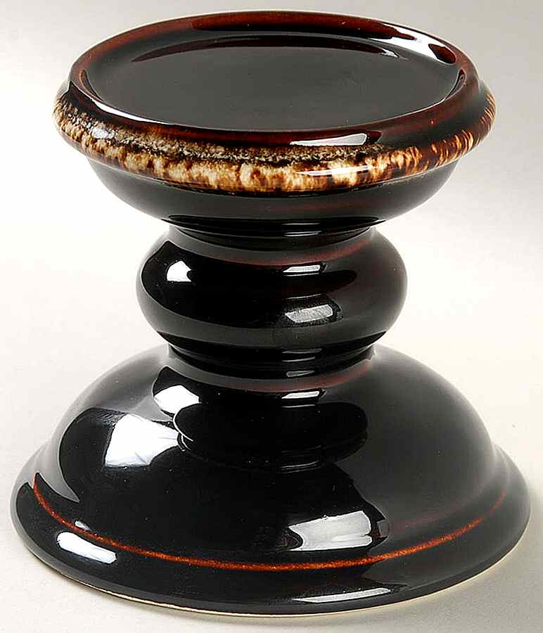Gourmet Brown Pillar Candleholder by Pfaltzgraff-1