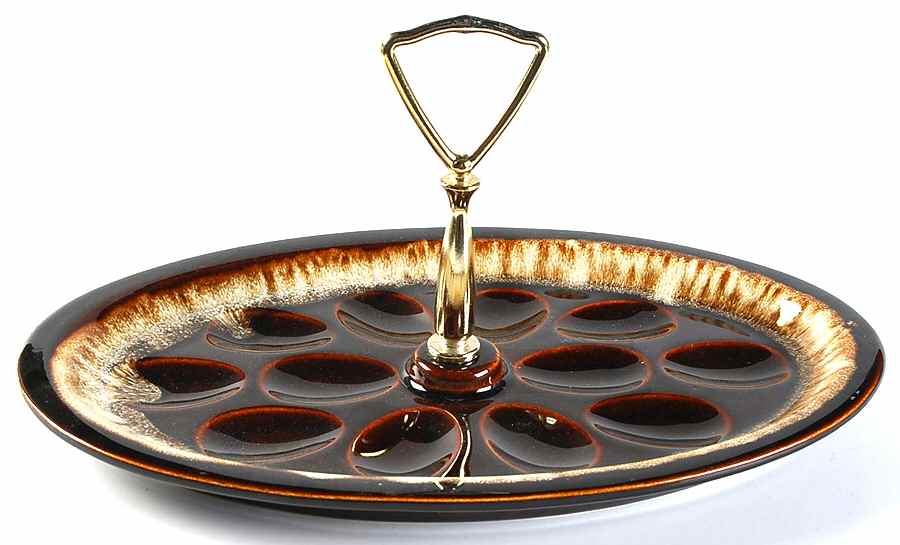 Gourmet Brown Deviled Egg Plate by Pfaltzgraff-1