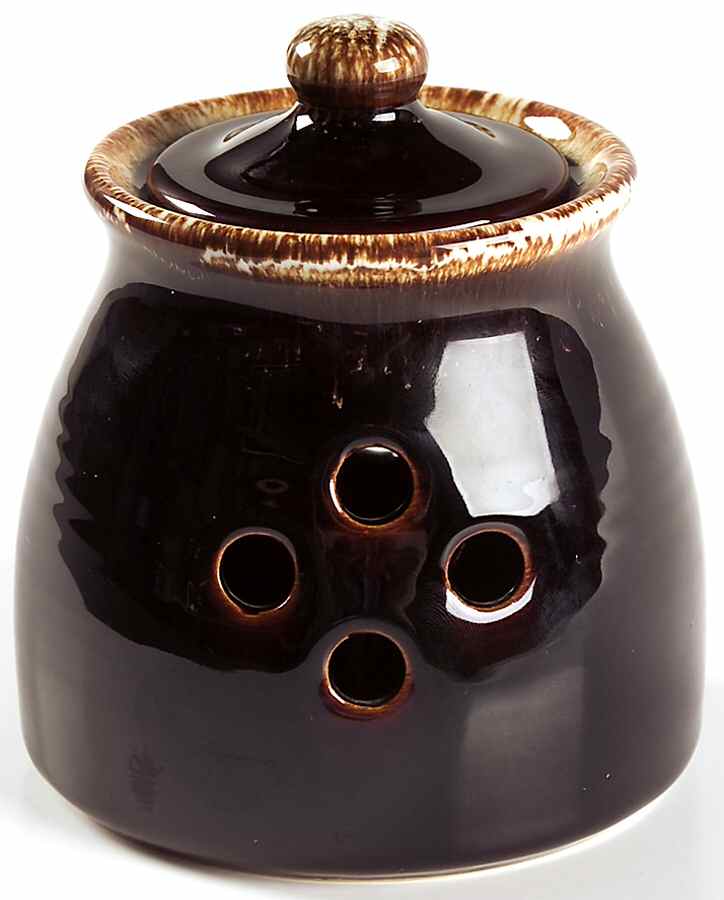 Gourmet Brown Garlic Keeper & Lid by Pfaltzgraff-1