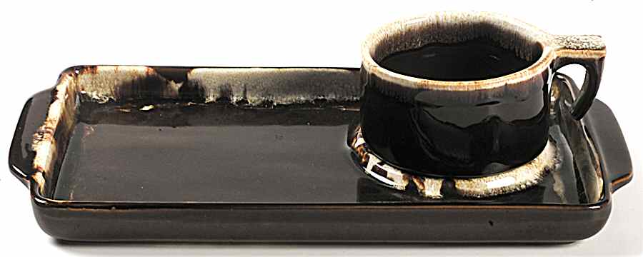 Gourmet Brown Snack Plate & Cup Set by Pfaltzgraff-1