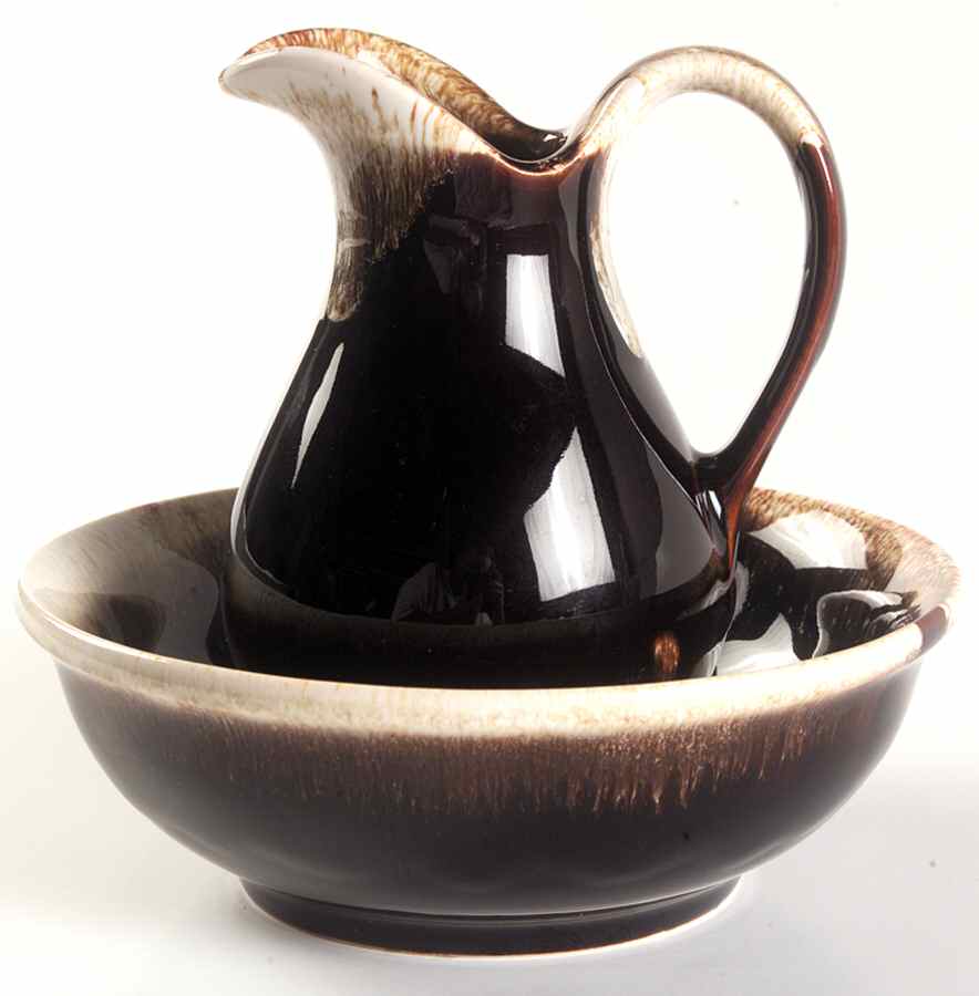 Gourmet Brown Miniature Pitcher and Bowl Set by Pfaltzgraff-1