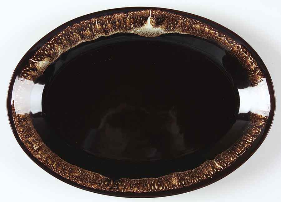 Gourmet Brown 14" Oval Serving Platter by Pfaltzgraff-1