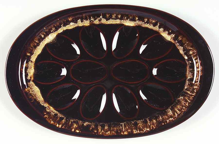 Gourmet Brown Deviled Egg Plate by Pfaltzgraff-1