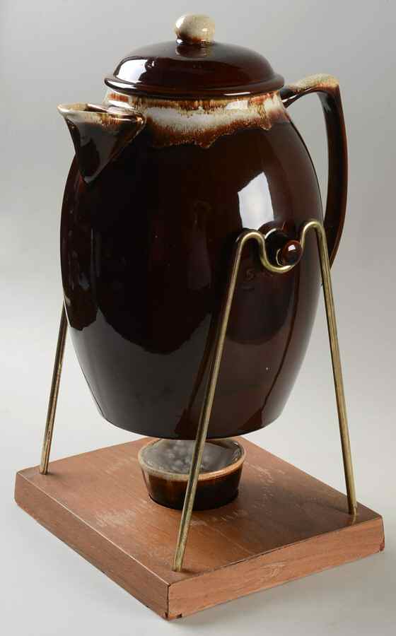 Gourmet Brown Beverage Server with Stand & Warmer by Pfaltzgraff-1