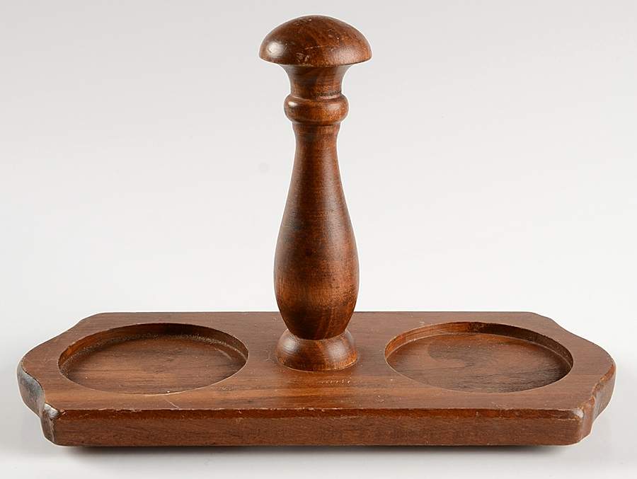 Gourmet Brown Condiment Set/Wood Base Only by Pfaltzgraff-1