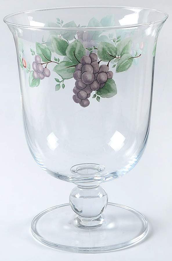 Grapevine Pedestal Glassware Hurricane by Pfaltzgraff-1
