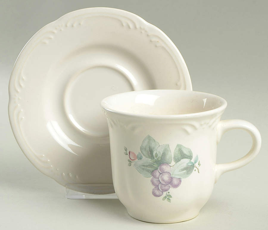 Grapevine Flat Cup & Saucer Set by Pfaltzgraff-1