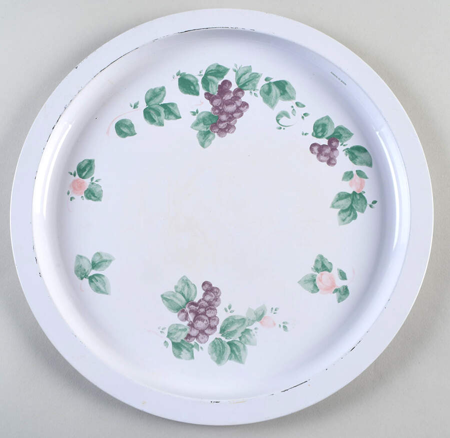 Grapevine 13" Metal Round Tray by Pfaltzgraff-1