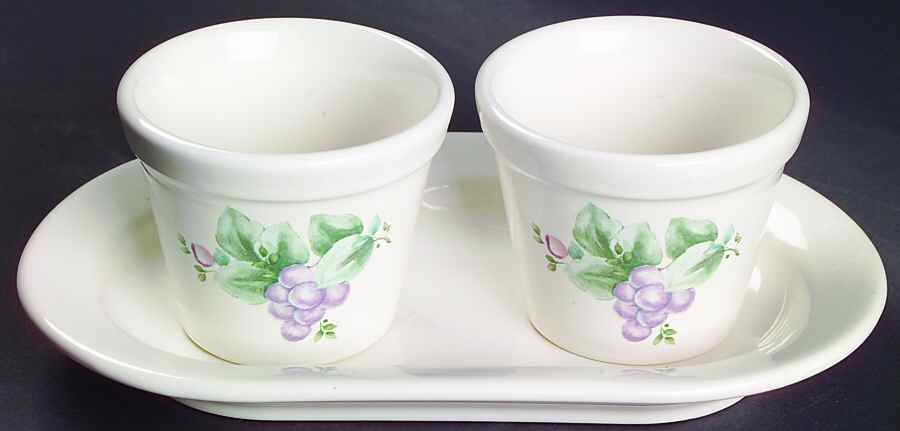 Grapevine Herb Pots with Tray (2 Pots and 1 Tray) by Pfaltzgraff-1