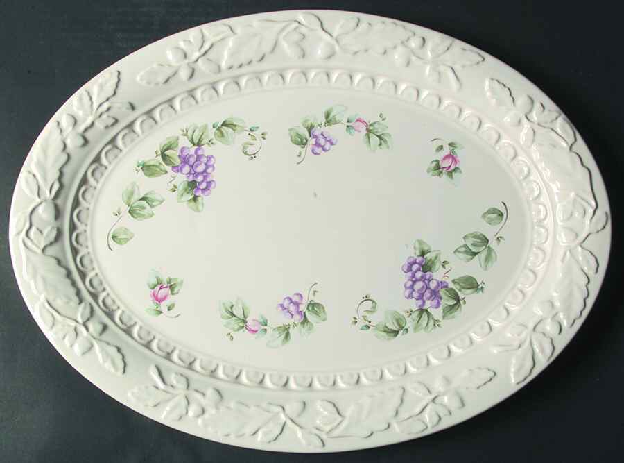 Grapevine 18" Embossed Oval Serving Platter by Pfaltzgraff-1