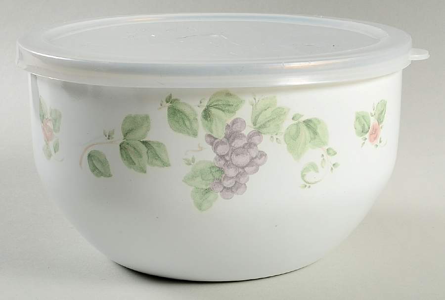 Grapevine 7" Metal Bowl & Plastic Lid by Pfaltzgraff-1