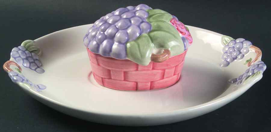 Grapevine (3 Piece) Embossed Cracker & Dip Set by Pfaltzgraff-1