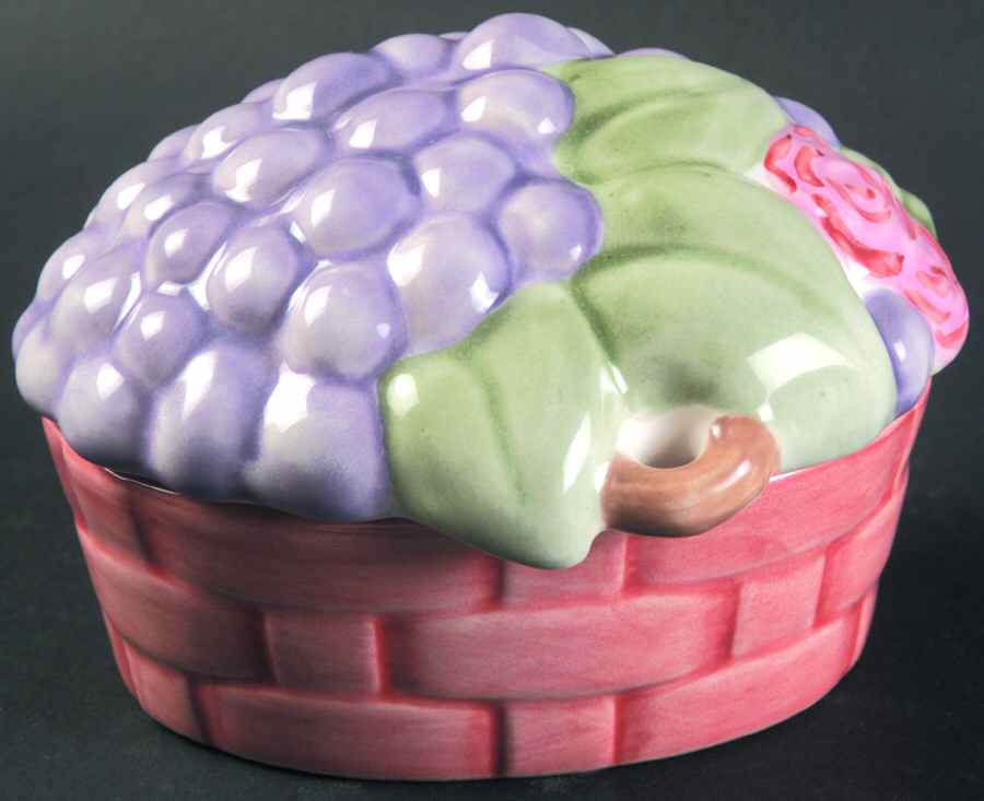 Grapevine Embossed Dip Bowl W/Lid by Pfaltzgraff-1